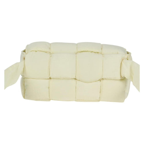 Bottega Veneta Padded Tech Cassette Crossbody Bag Intrecciato Nylon White Synthetic Bag