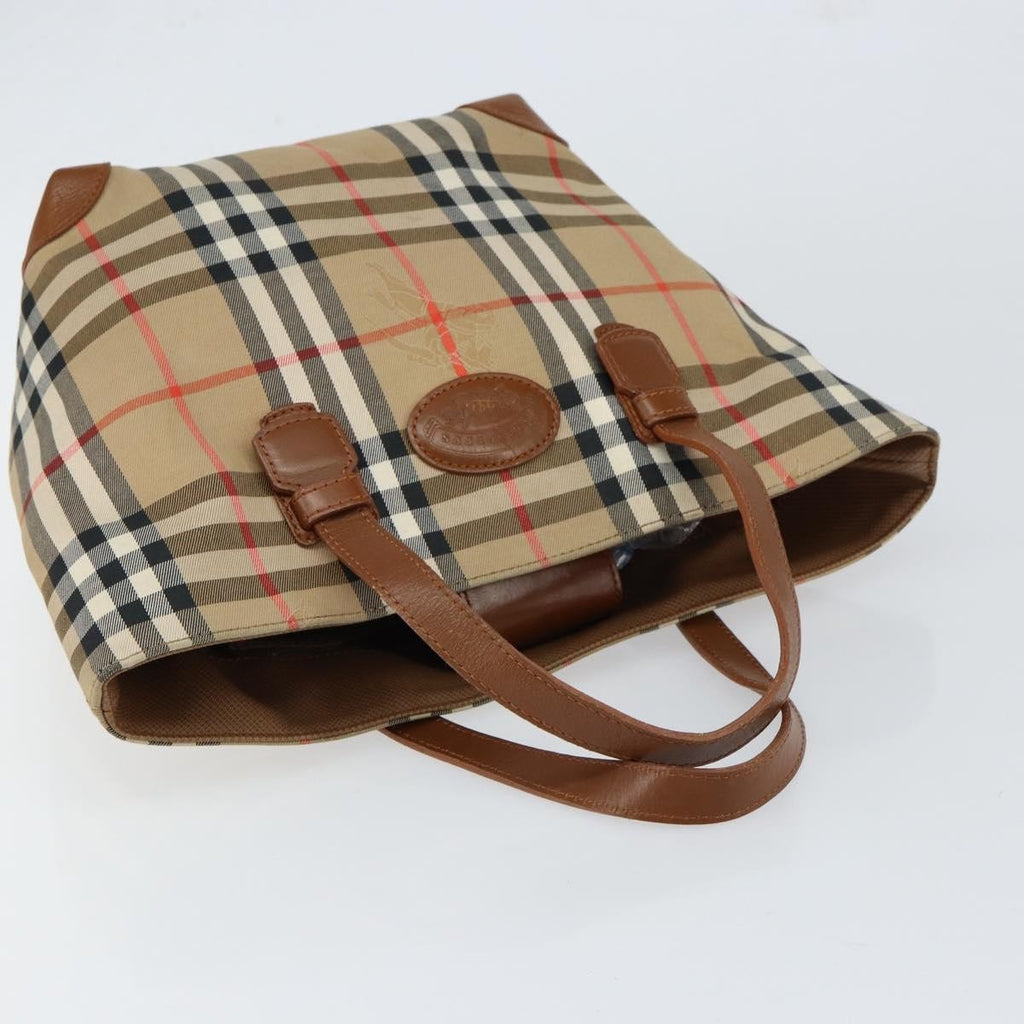 Burberry Vintage Tote Vintage Check Coated Canvas Beige Canvas Tote Bag
