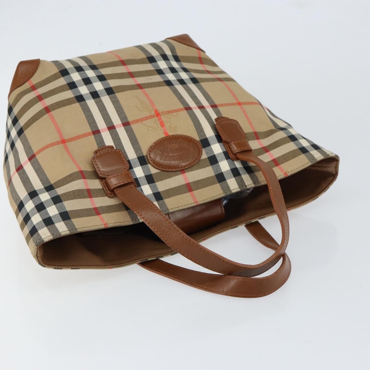 Burberry Vintage Tote Vintage Check Coated Canvas Beige Canvas Tote Bag