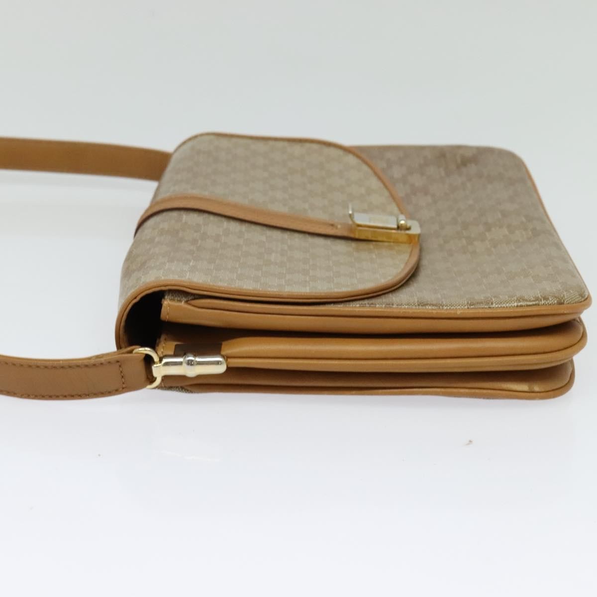 Celine Macadam Shoulder Bag Pvc Leather Beige Canvas Bag