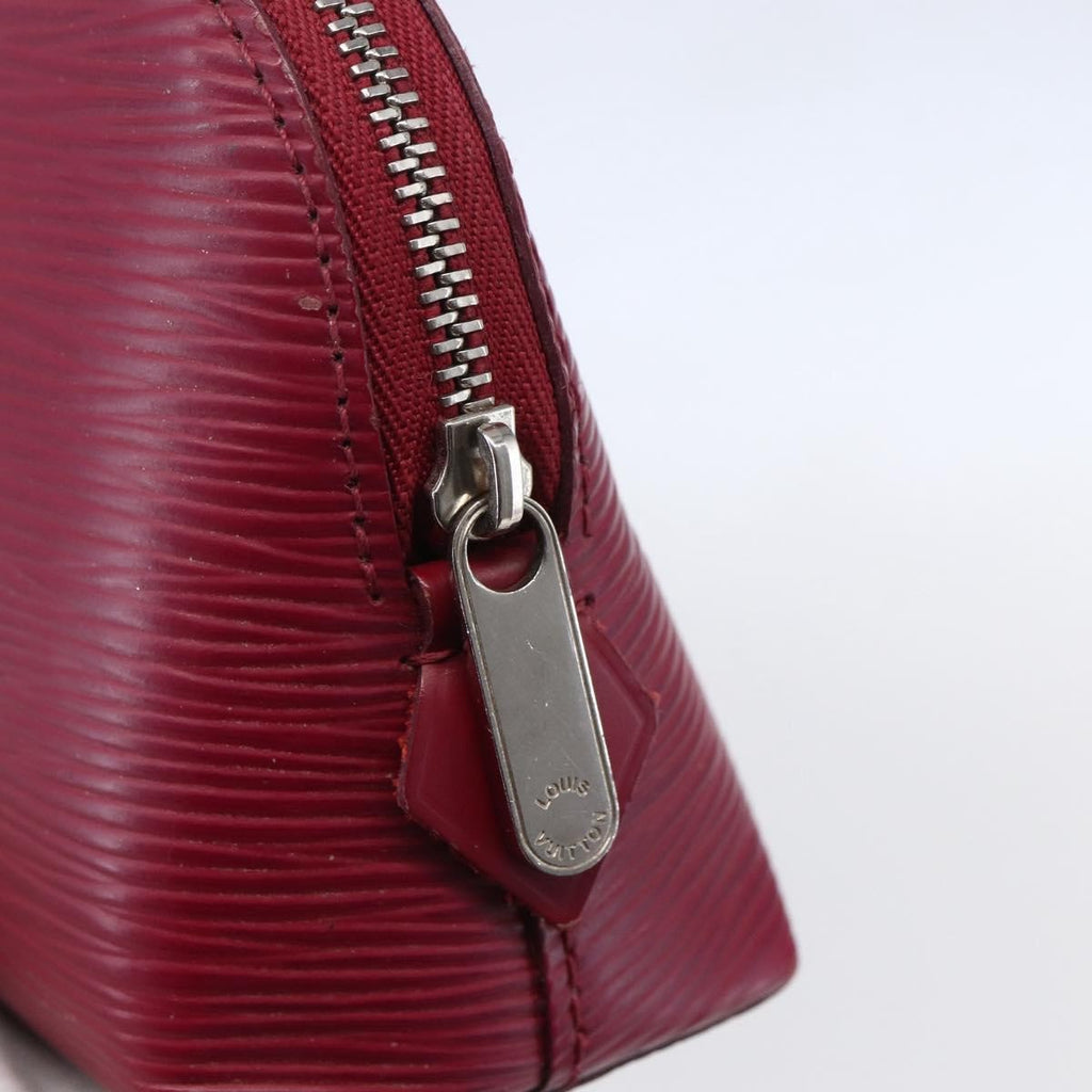 Louis Vuitton Cosmetic Pouch Epi Leather Burgundy Leather Clutche & Pouche Bag