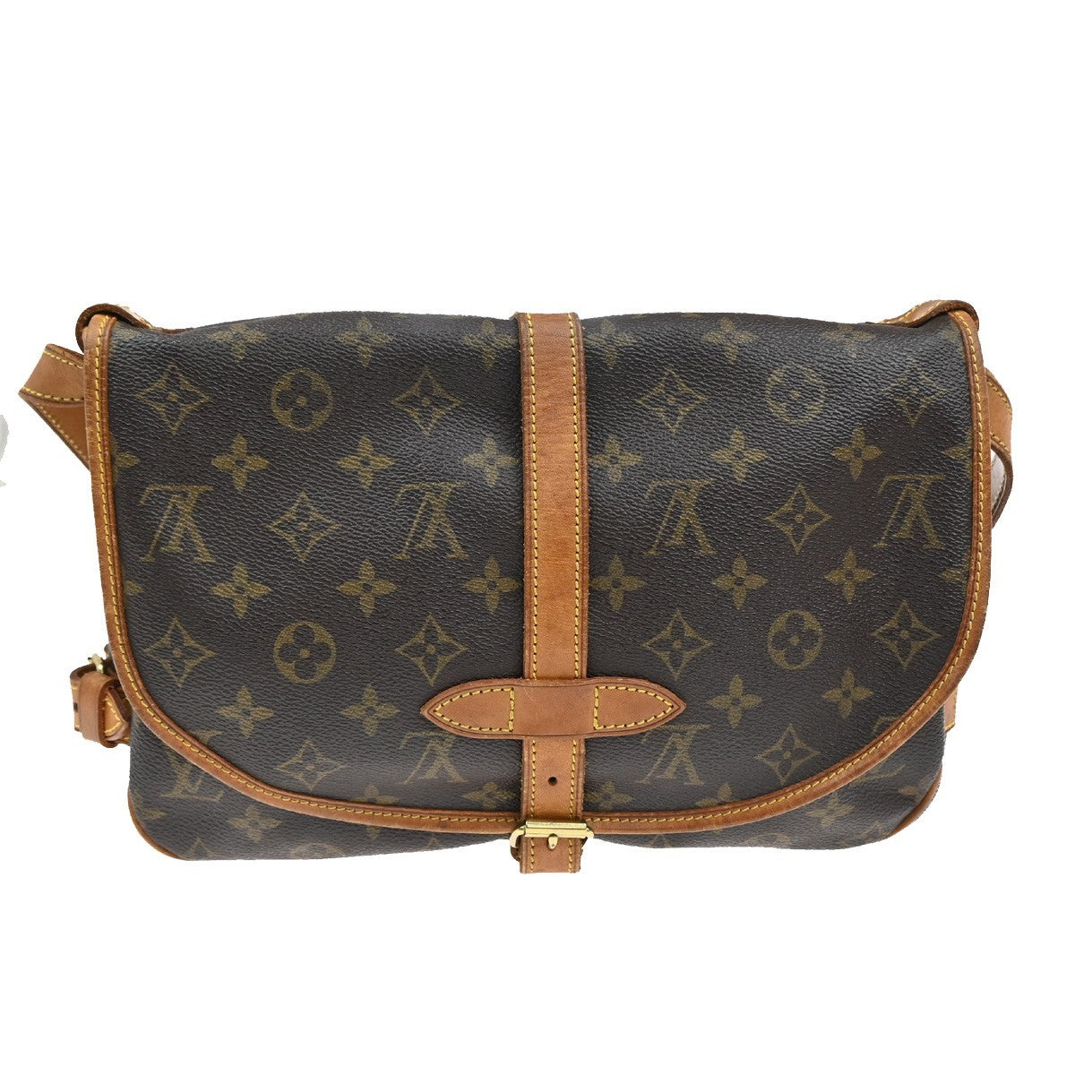 Louis Vuitton Saumur Handbag Monogram Canvas Brown Canvas Shoulder Bag