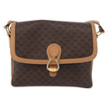Celine Vintage Macadam Shoulder Bag Canvas And Leather Brown Canvas Shoulder Bag Bag