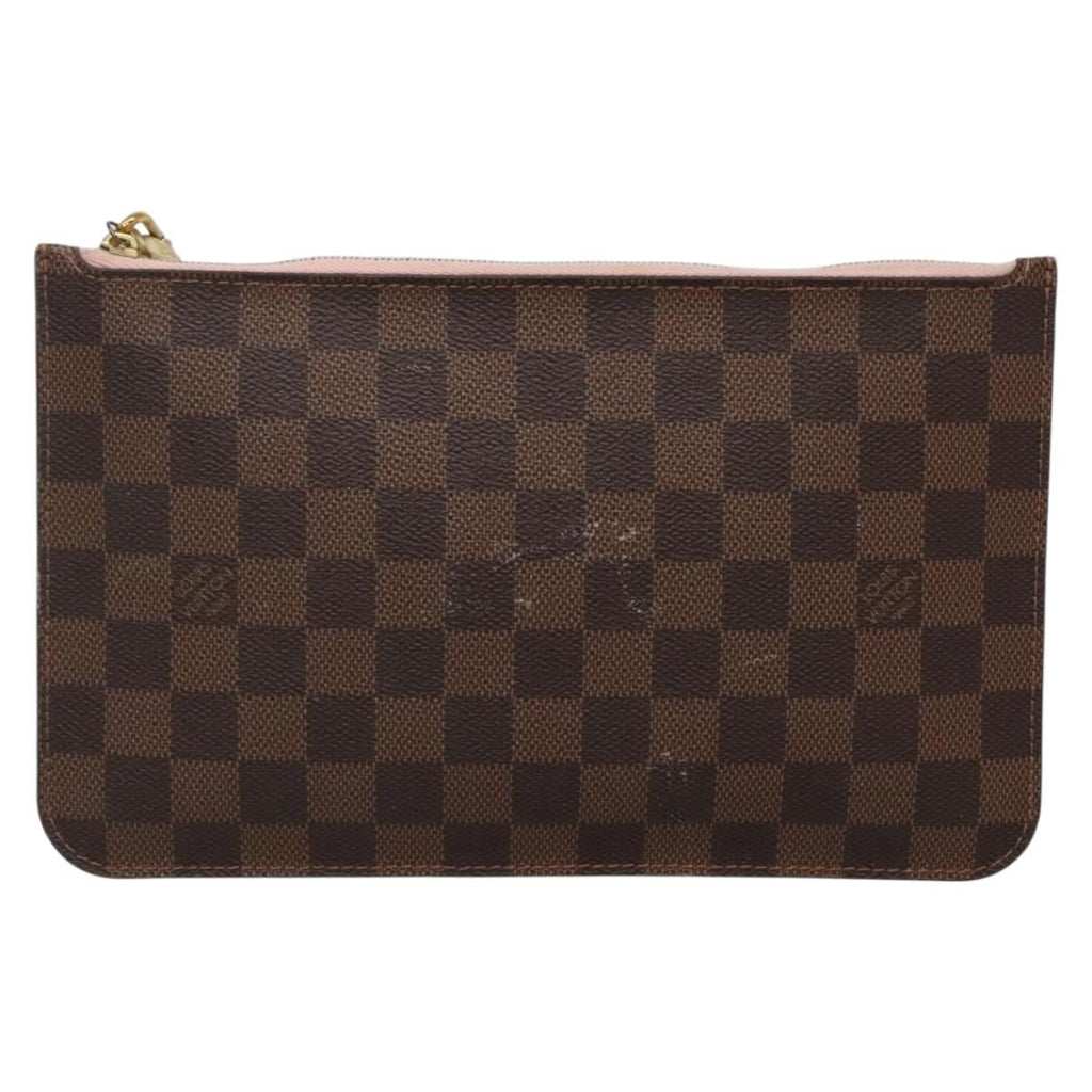 Louis Vuitton Neverfull Pochette Damier Brown Canvas Bag