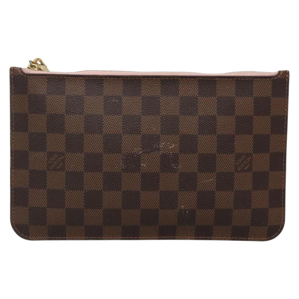 Louis Vuitton Neverfull Pochette Damier Brown Canvas Bag