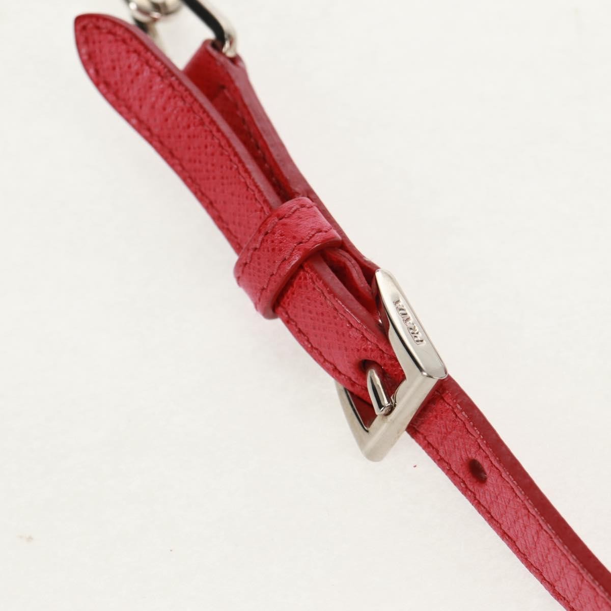 Prada Sound Chain Shoulder Bag Saffiano Leather Red Leather Shoulder Bag Bag