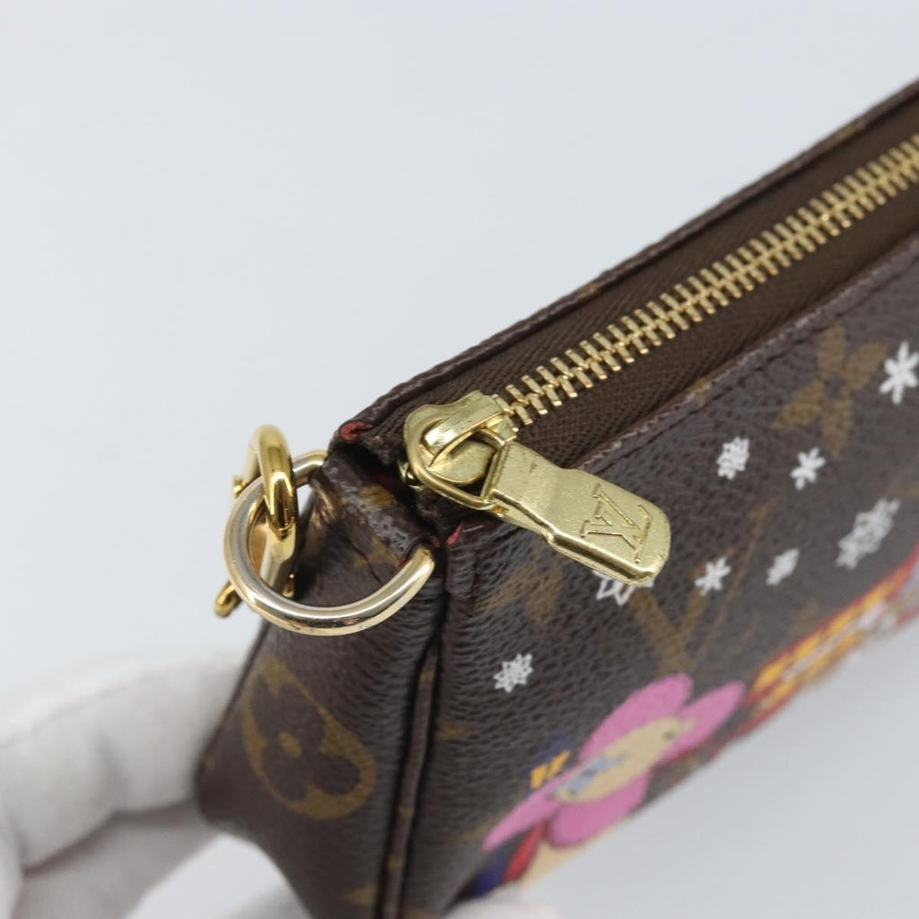 Louis Vuitton Pochette Accessoires Limited Edition Vivienne Xmas Monogram Canvas Brown Canvas Clutche & Pouche Bag