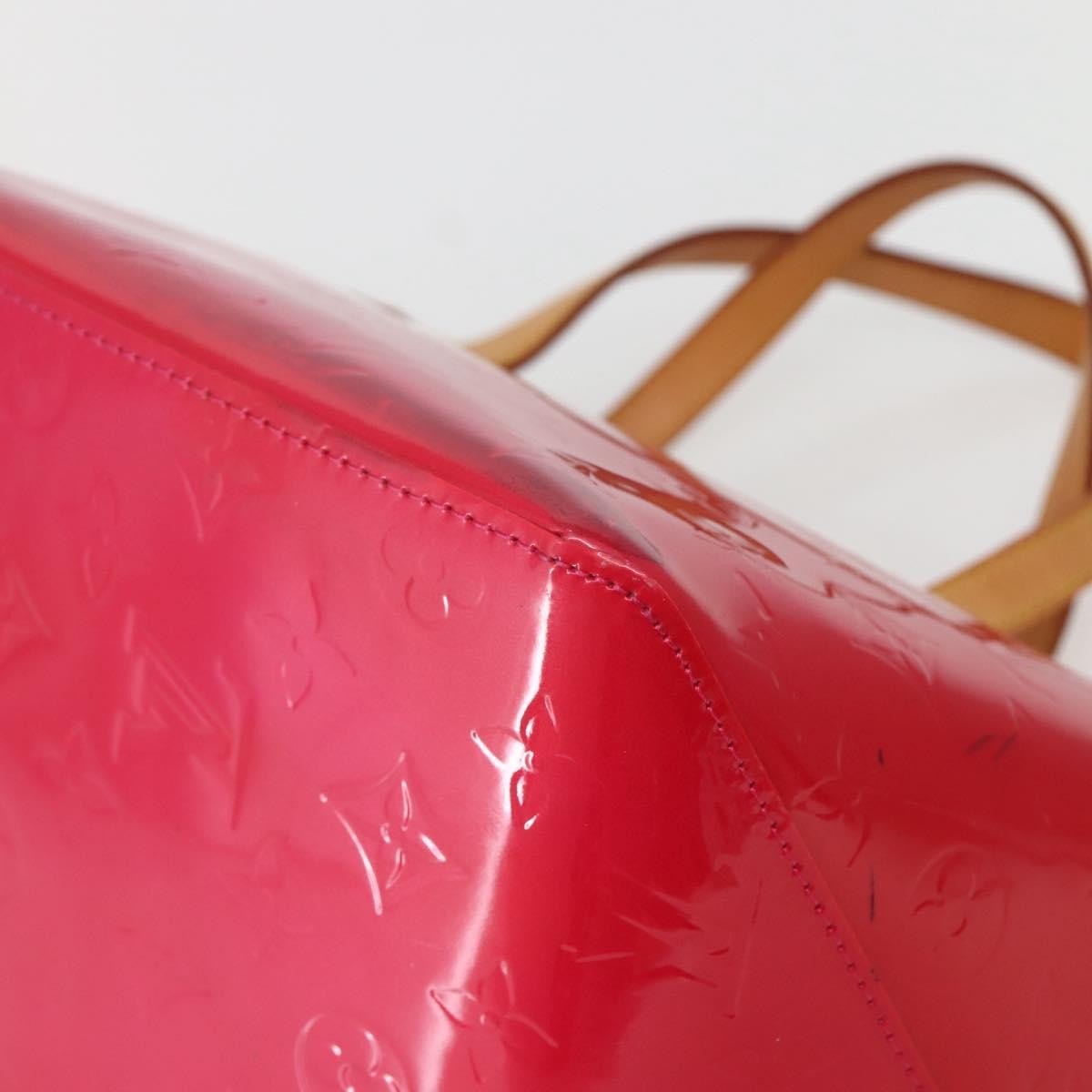 Louis Vuitton Bellevue Handbag Monogram Vernis Pink Patent_Leather Tote Bag
