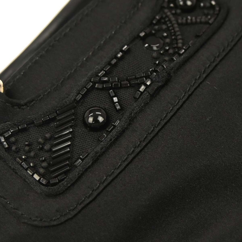 Celine Boogie Satchel Satin Black Satin Handbag