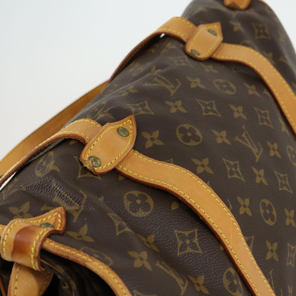 Louis Vuitton Saumur Handbag Monogram Canvas Brown Canvas Shoulder Bag