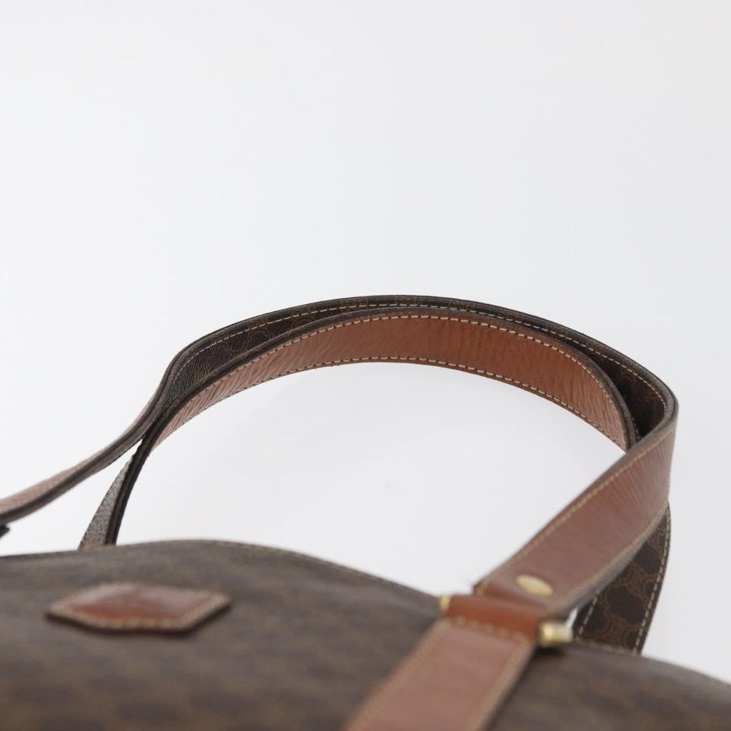 Celine Vintage Macadam Handbag Canvas And Leather Brown Canvas Handbag