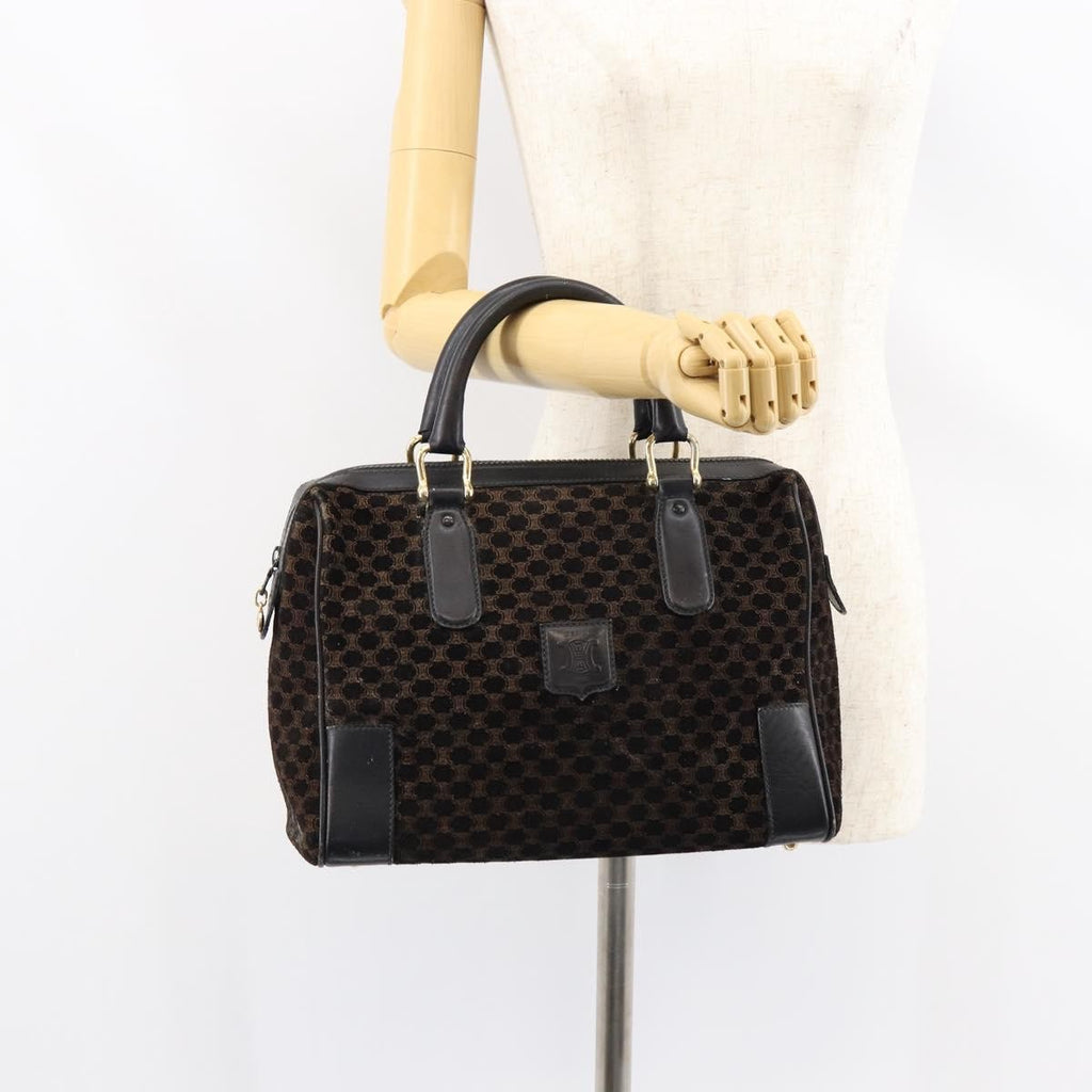 Celine Vintage Macadam Handbag C Macadam Suede Black Suede Handbag