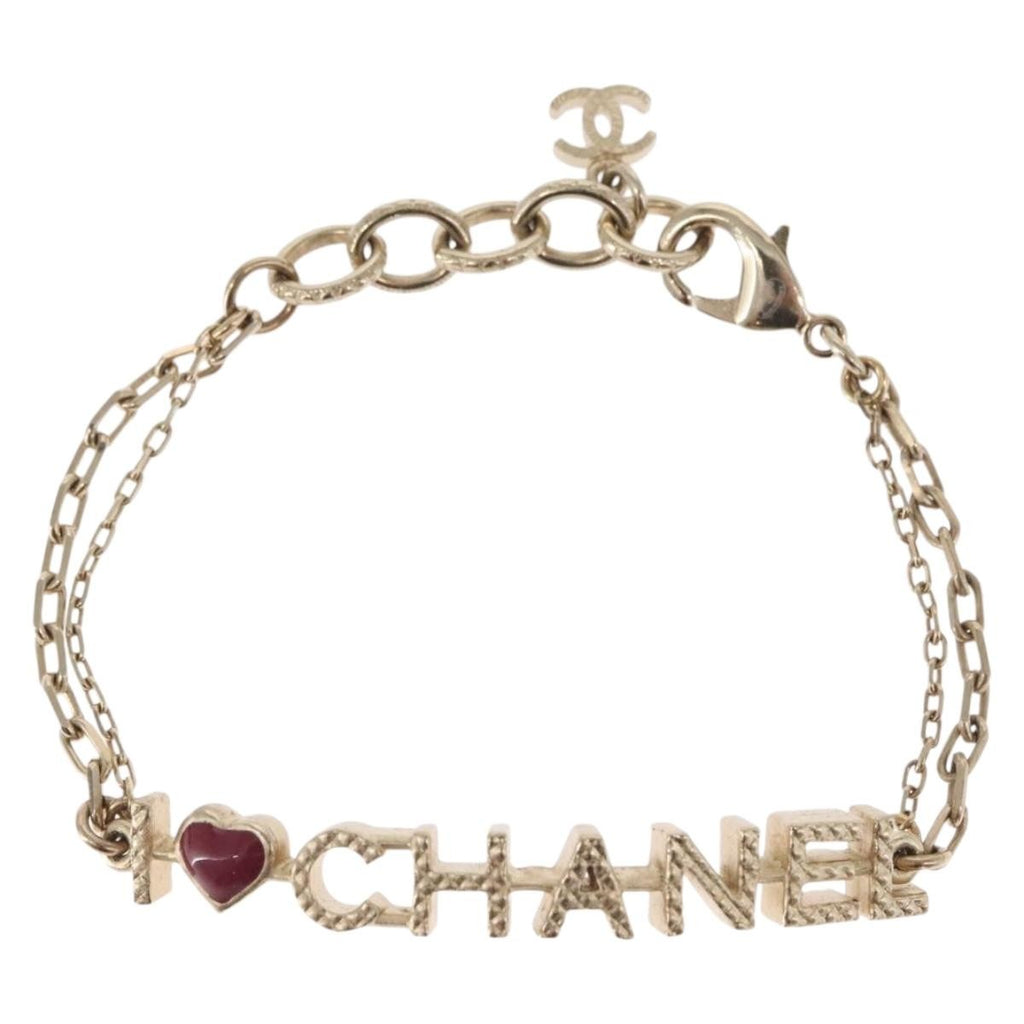 Chanel I Love Chanel Bracelet Metal With Resin Gold Metal Bracelet Jewelry