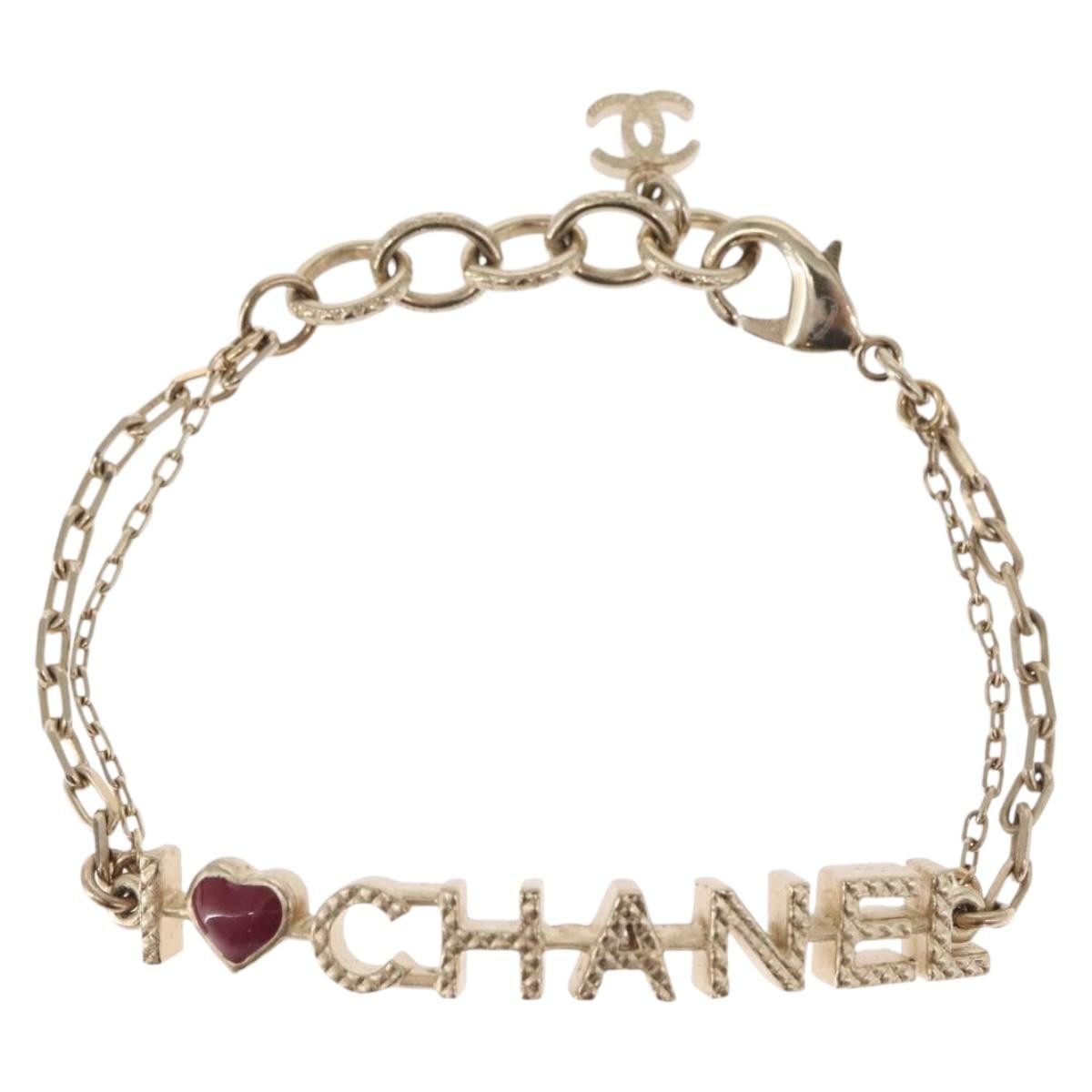 Chanel I Love Chanel Bracelet Metal With Resin Gold Metal Bracelet Jewelry