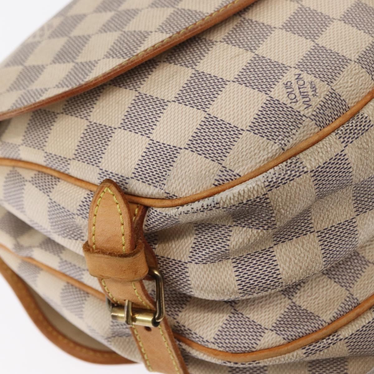 Louis Vuitton Saumur Handbag Damier Beige Canvas Shoulder Bag