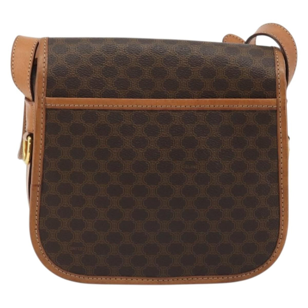 Celine Vintage Macadam Shoulder Bag Canvas And Leather Brown Canvas Shoulder Bag Bag