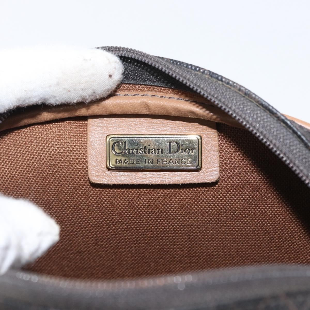Christian Dior Vintage Honeycomb Shoulder Bag Canvas And Leather Black Canvas Shoulder Bag Bag (Pre-Owned)