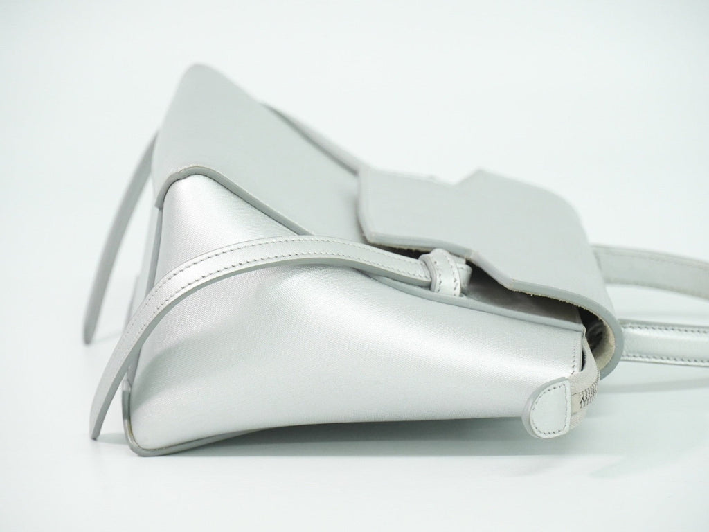 Celine Belt Bag Textured Leather Silver Leather Handbag