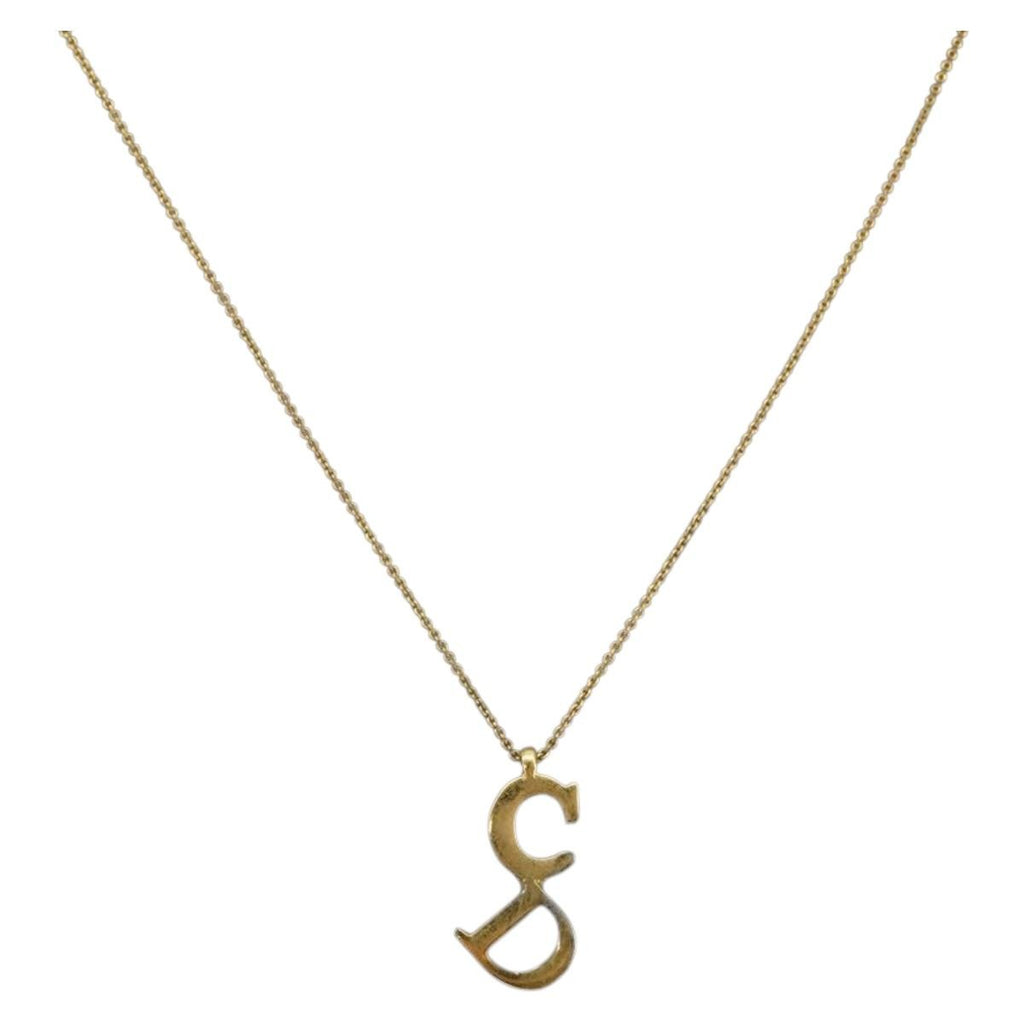 Christian Dior Cd Pendant Necklace Metal Gold Metal Necklace Jewelry (Pre-Owned)