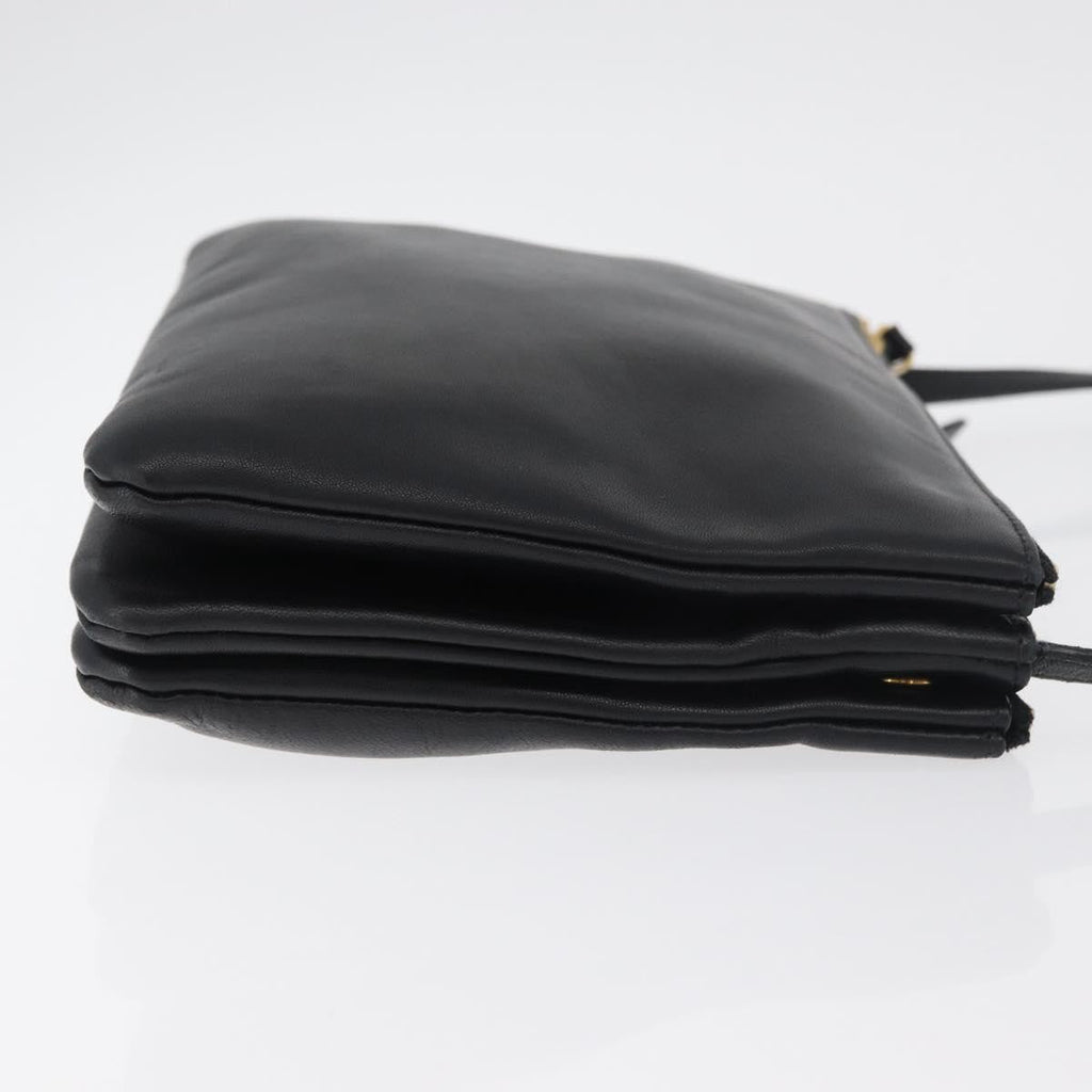 Celine Trio Crossbody Bag Leather Black Leather Shoulder Bag Bag
