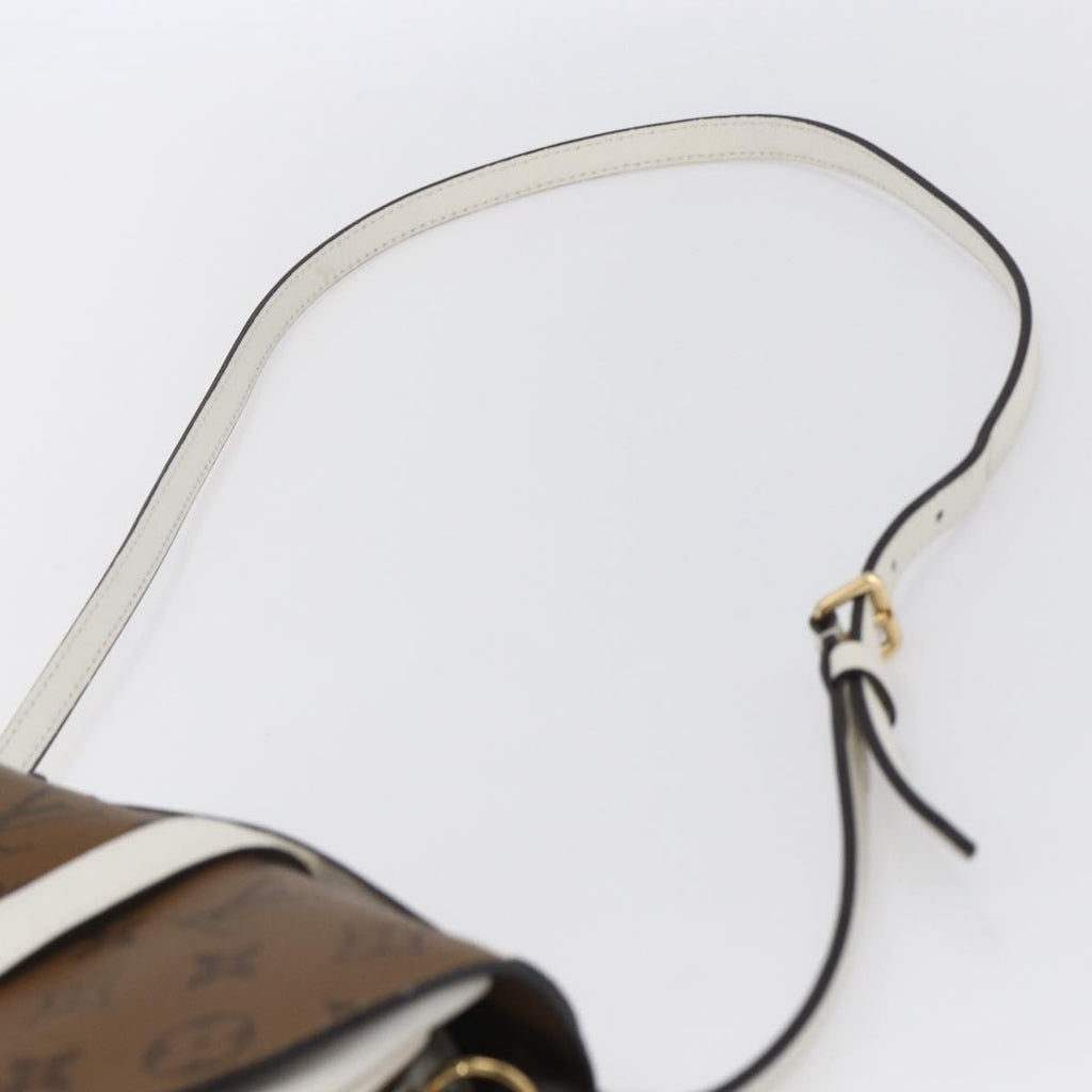 Louis Vuitton Chantilly Lock Handbag Reverse Monogram Canvas And Leather White Leather Shoulder Bag