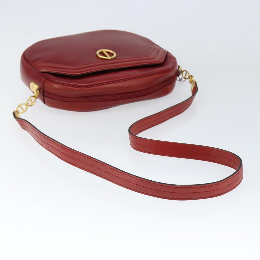 Christian Dior Vintage Shoulder Bag Leather Red Leather Shoulder Bag Bag (Pre-Owned)