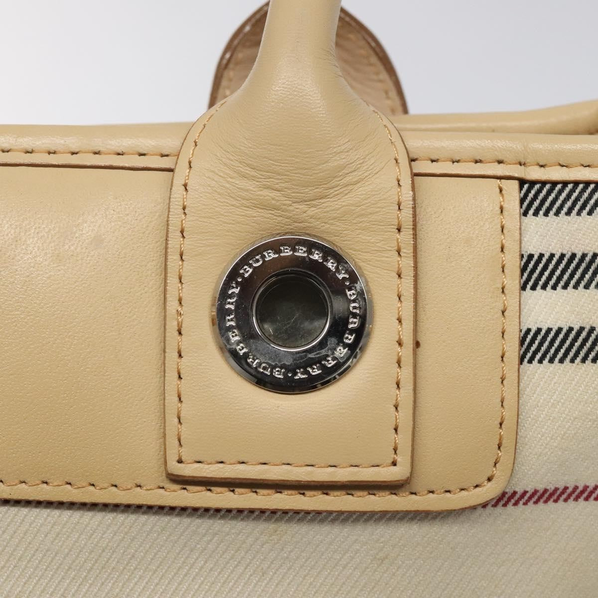 Burberry Nova Check Tote Canvas And Leather Beige Canvas Tote Bag