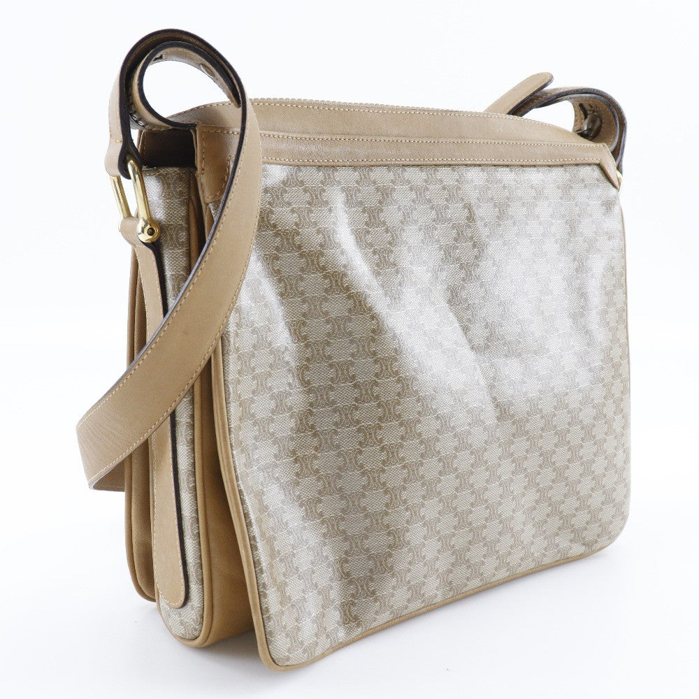 Celine Macadam Shoulder Bag Pvc Leather Beige Pvc Shoulder Bag Bag