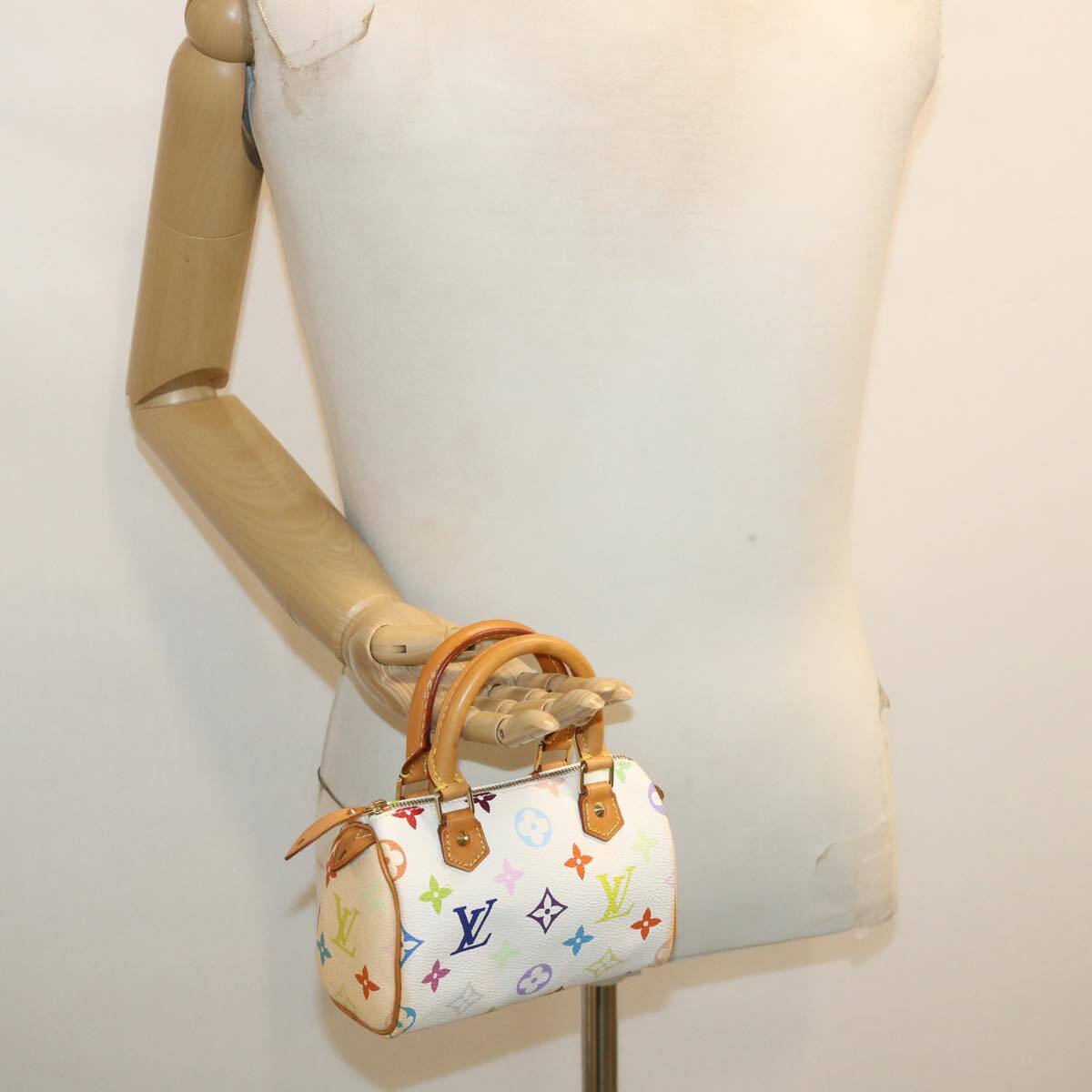 Louis Vuitton Speedy Mini Hl Handbag Monogram Multicolor White Canvas Bag