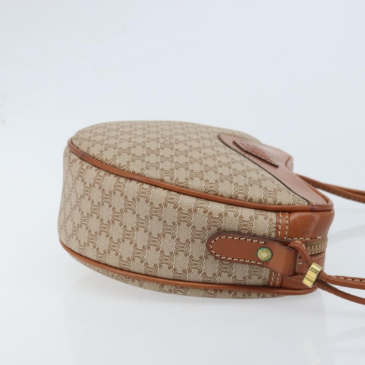 Celine Vintage Macadam Shoulder Bag Canvas And Leather Beige Canvas Shoulder Bag Bag