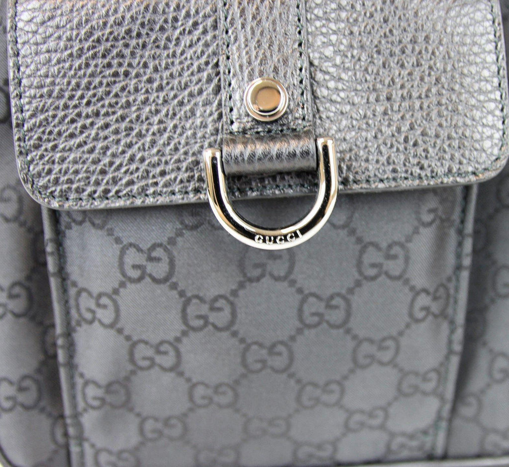 Gucci Gucci Abbey Hobo Bag Purse W/D Ring,Black Nylon 293581