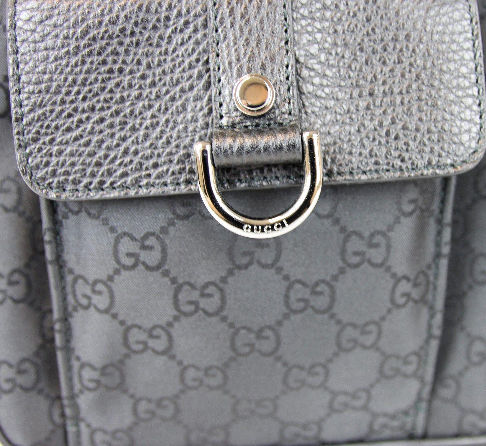 Gucci Gucci Abbey Hobo Bag Purse W/D Ring,Black Nylon 293581