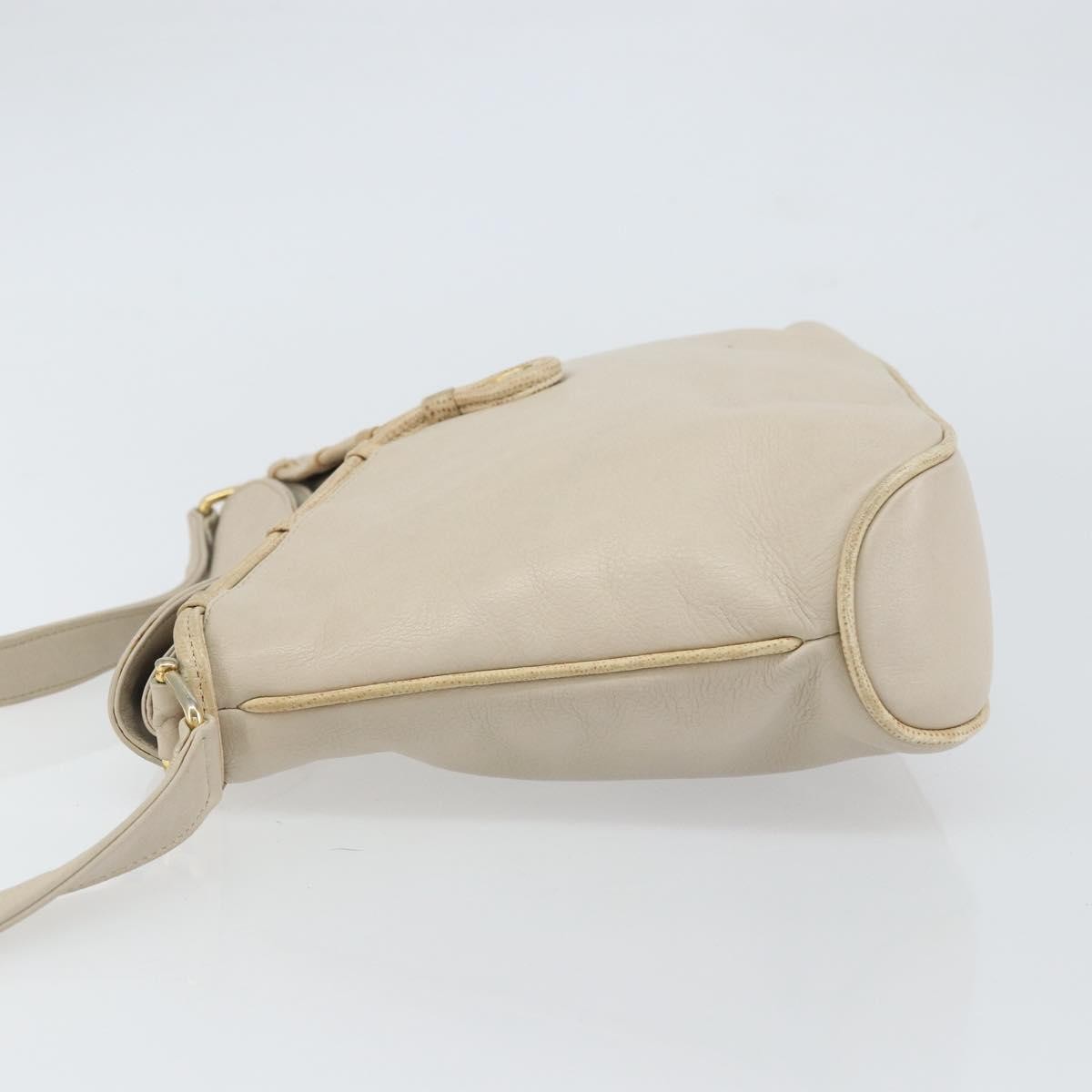 Celine Vintage Shoulder Bag Leather Beige Leather Shoulder Bag Bag