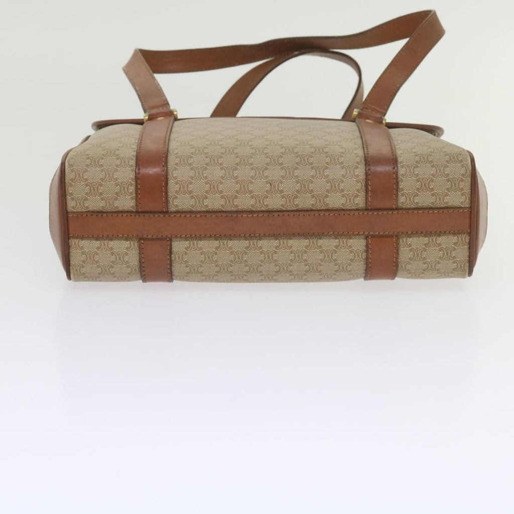 Celine Vintage Macadam Handbag Canvas And Leather Beige Canvas Handbag