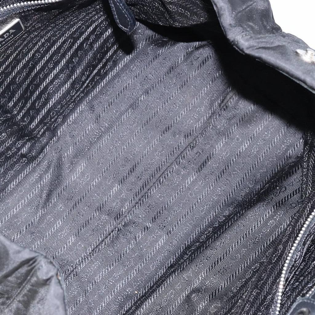 Prada Bow Tote Tessuto With Leather Black Nylon Tote Bag Bag