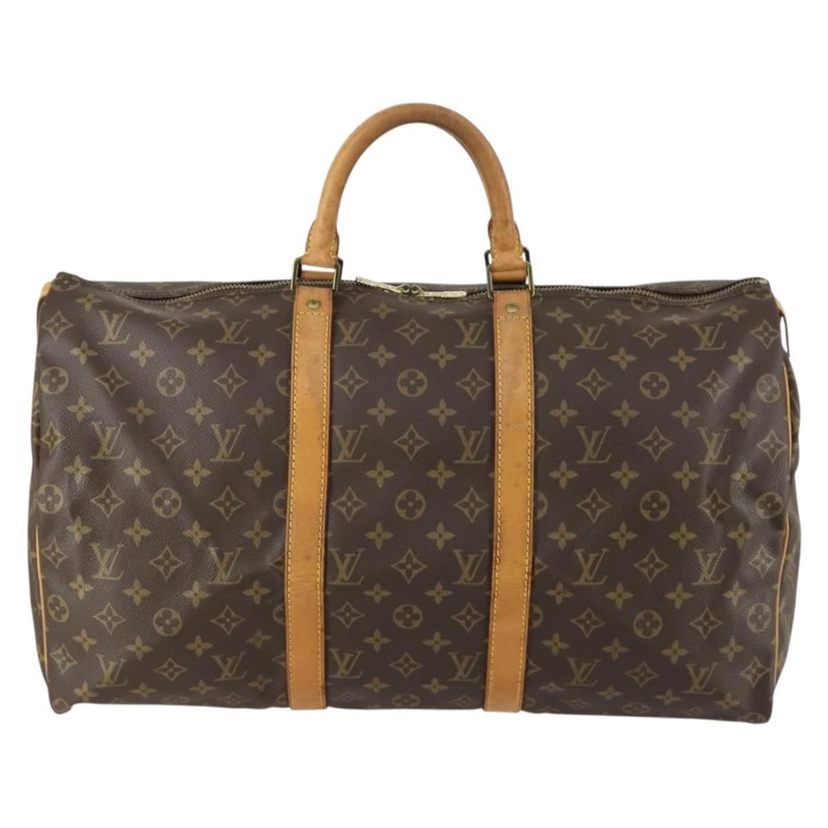 Louis Vuitton Keepall Bag Monogram Canvas Brown Canvas Travel Bag