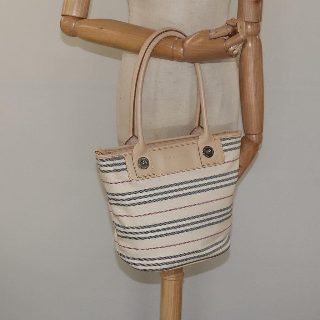 Burberry Nova Check Tote Canvas And Leather Beige Canvas Tote Bag