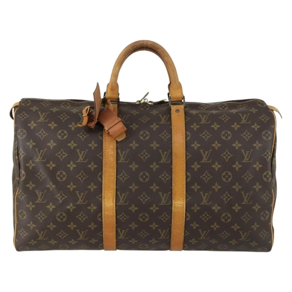 Louis Vuitton Keepall Bag Monogram Canvas Brown Canvas Travel Bag