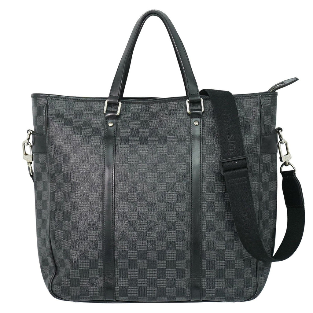 Louis Vuitton Tadao Handbag Damier Graphite Black Canvas Tote Bag