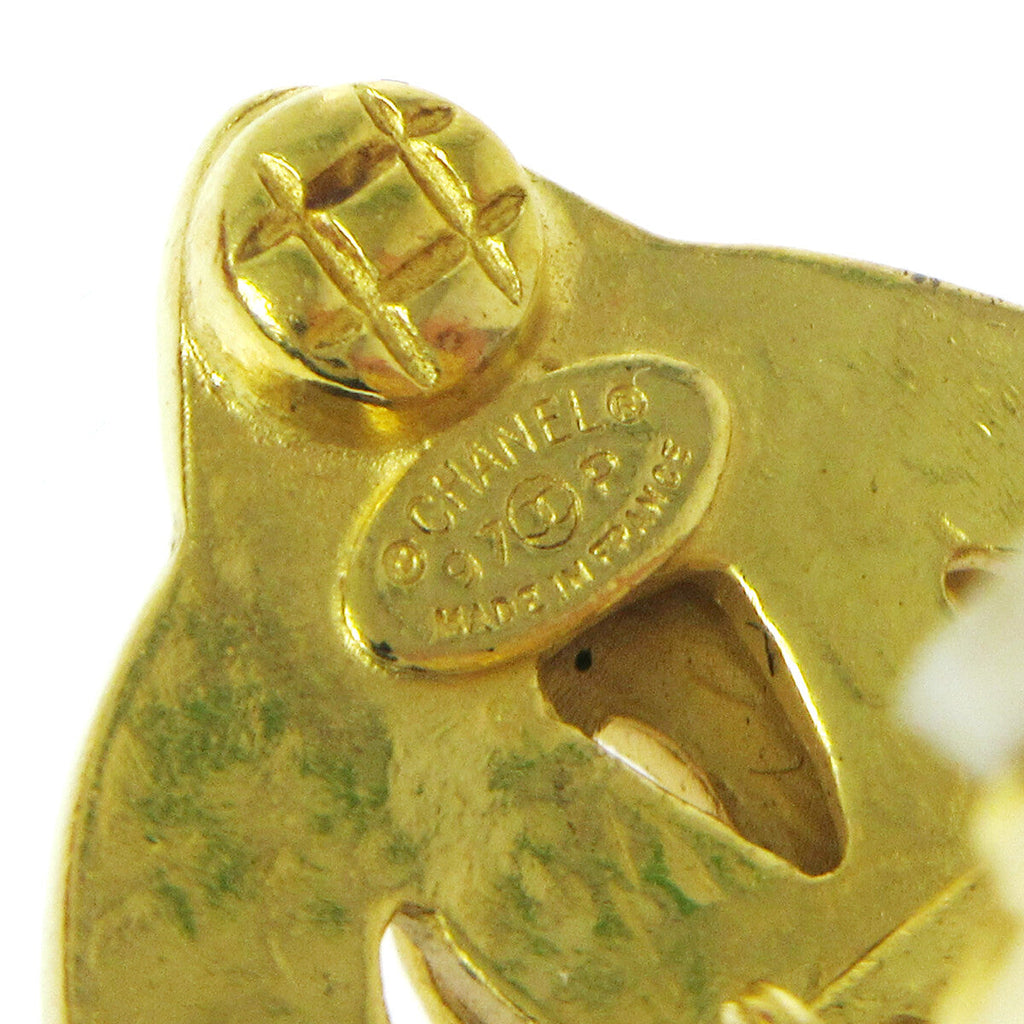 Chanel Vintage Cc Heart Clip-On Earrings Metal Gold Gold Earrings Jewelry