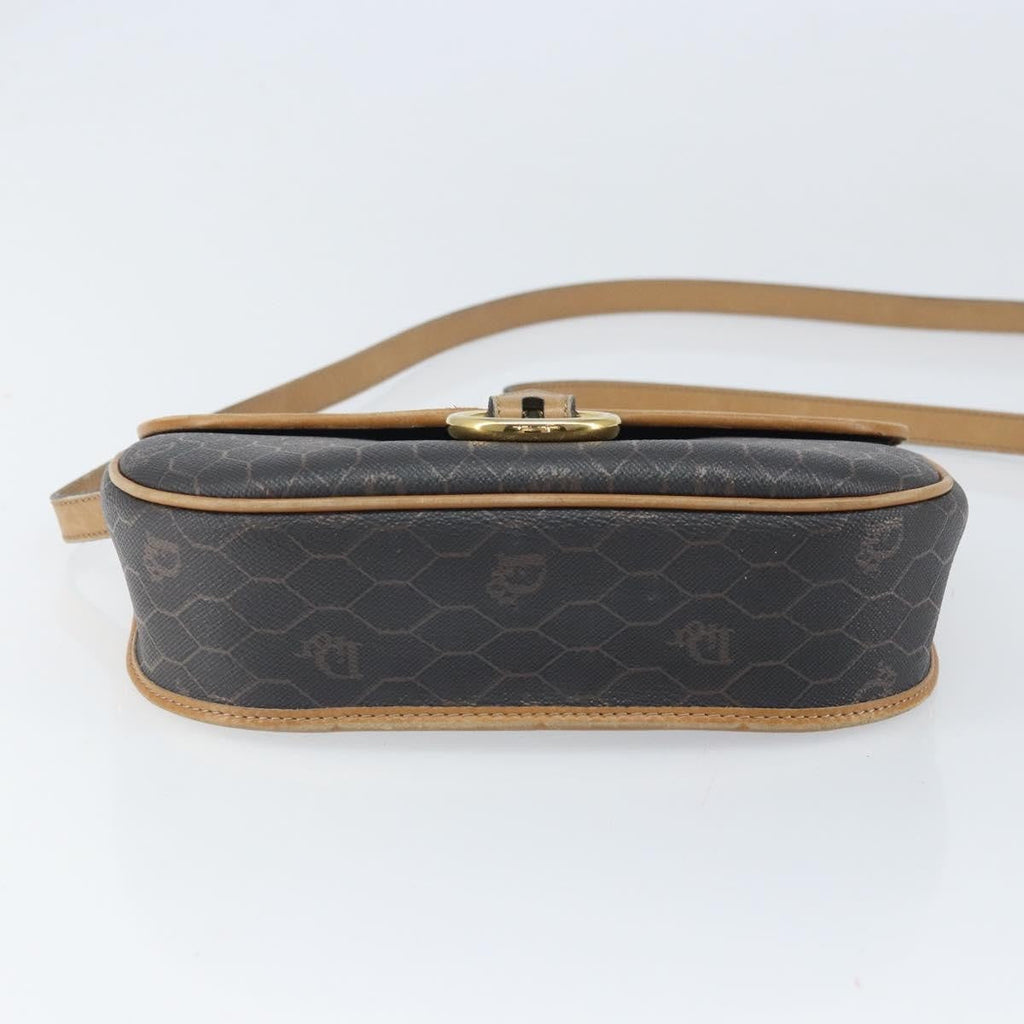 Christian Dior Vintage Honeycomb Shoulder Bag Canvas And Leather Black Canvas Shoulder Bag Bag (Pre-Owned)