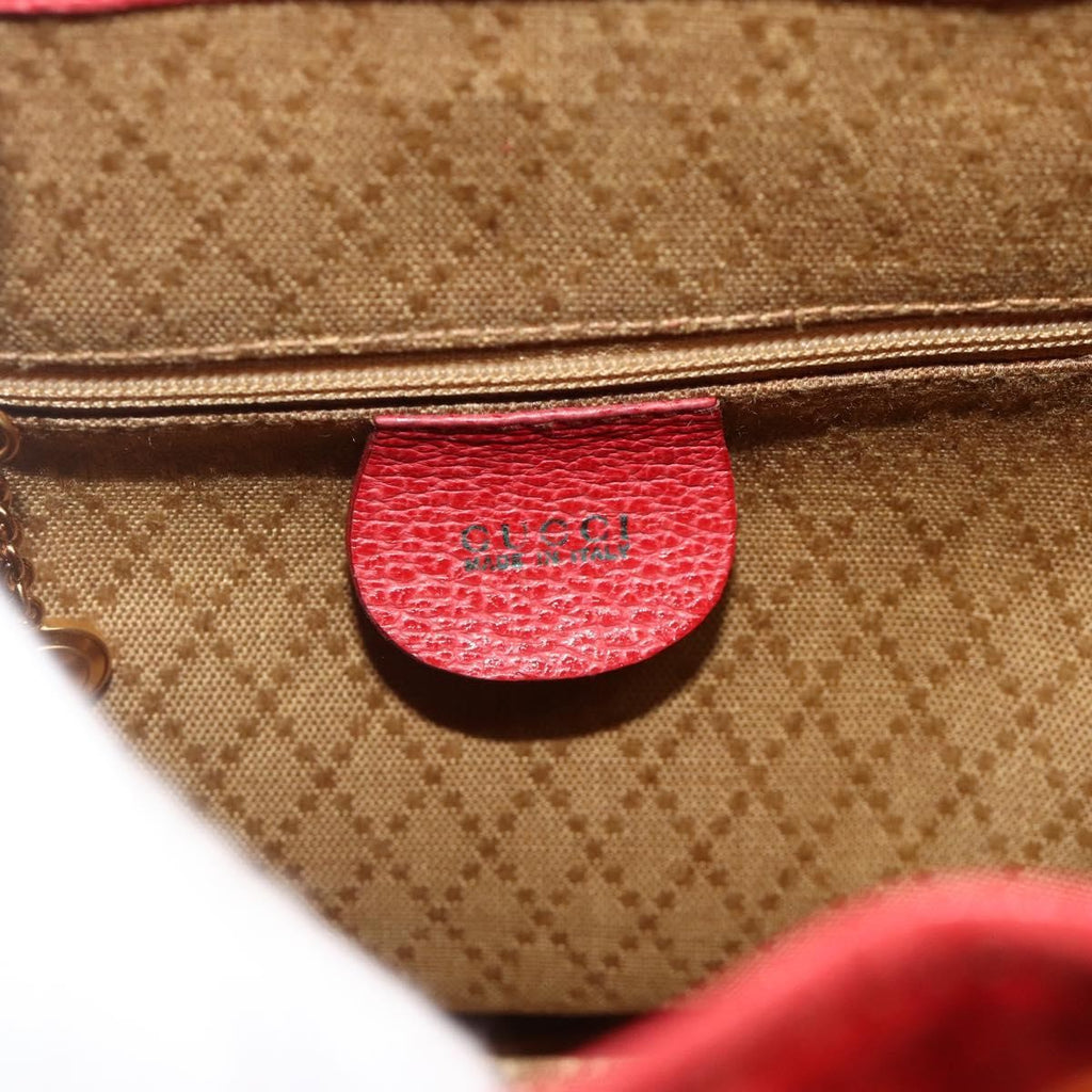 Gucci Gucci Bamboo Backpack Daim Red Suede Backpack Bag (Pre-Owned)