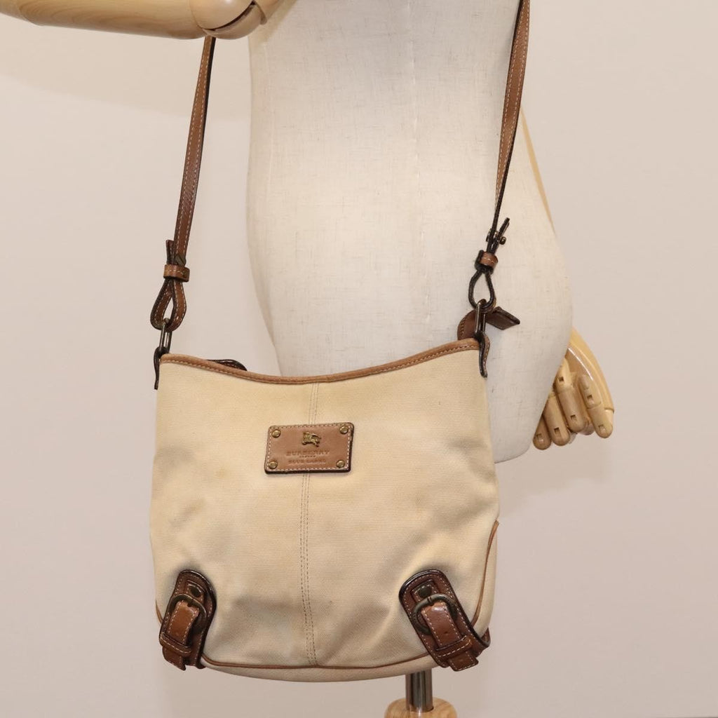 Burberry Blue Label Shoulder Bag Canvas Beige Canvas Shoulder Bag