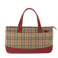 Burberry Nova Check Handbag Leather And Nylon Beige Nylon Handbag