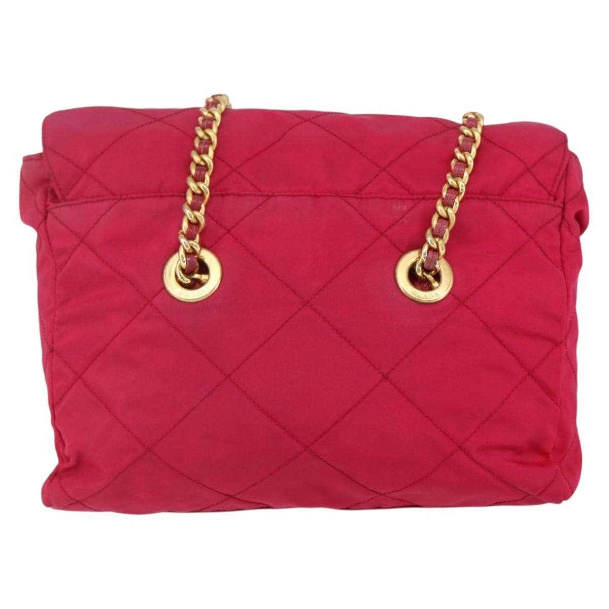 Prada Re-Edition 1995 Chain Tote Quilted Re-Nylon Pink Nylon Shoulder Bag Bag
