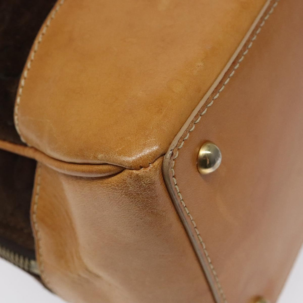 Celine C Macadam Handbag Suede And Leather Brown Suede Handbag
