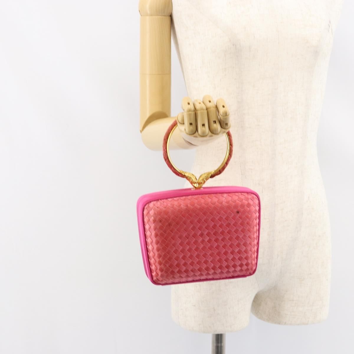 Bottega Veneta Intrecciato Clutch Bag Satin Pink Satin Clutche & Pouche Bag