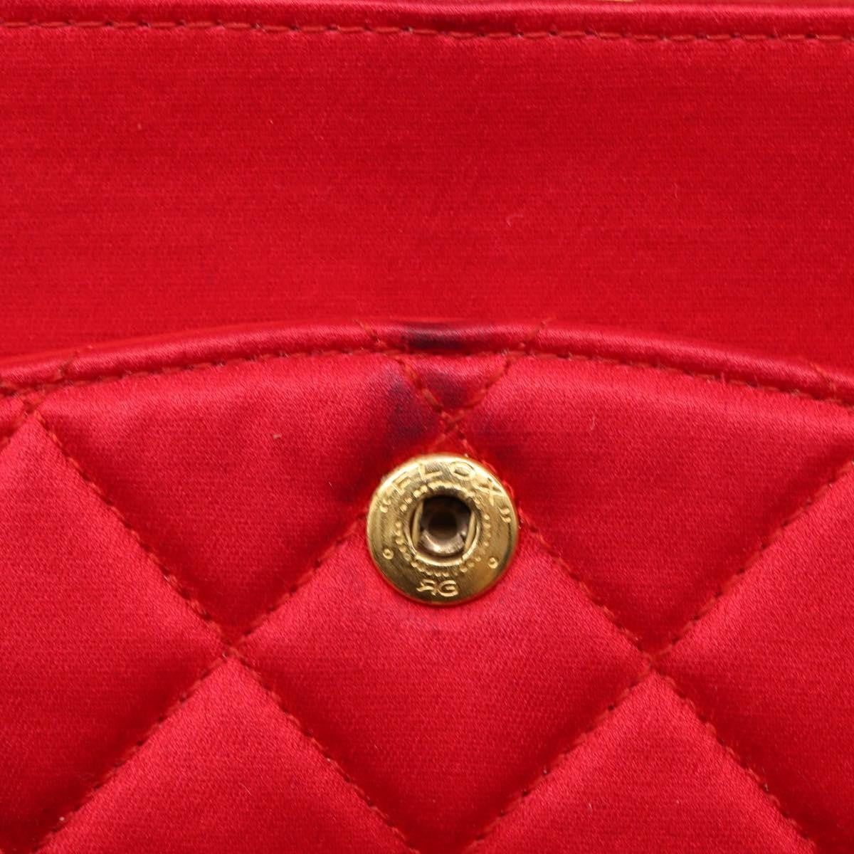 Chanel Timeless - Classic Double Flap Bag Quilted Satin Red Satin Shoulder Bag Bag