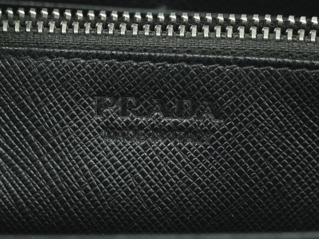 Prada Saffiano Wallet Leather Black Leather Wallets Accessory