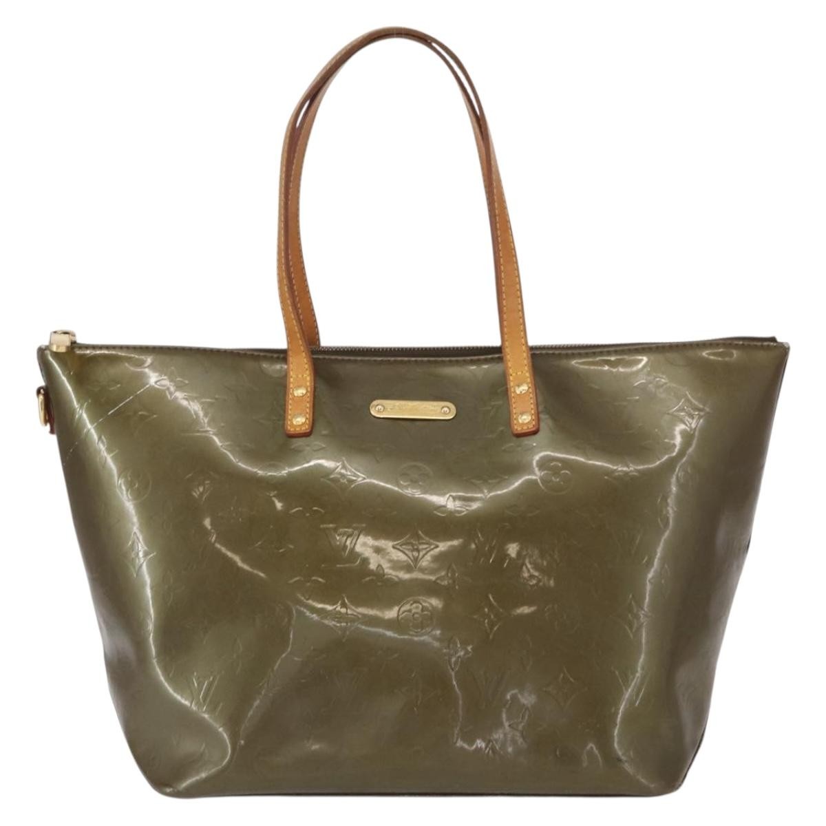 Louis Vuitton Bellevue Handbag Monogram Vernis Brown Patent_Leather Tote Bag